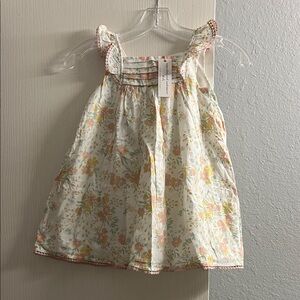 cupcakes & cashmere Cream Floral Sundress with Pink & Yellow Blooms